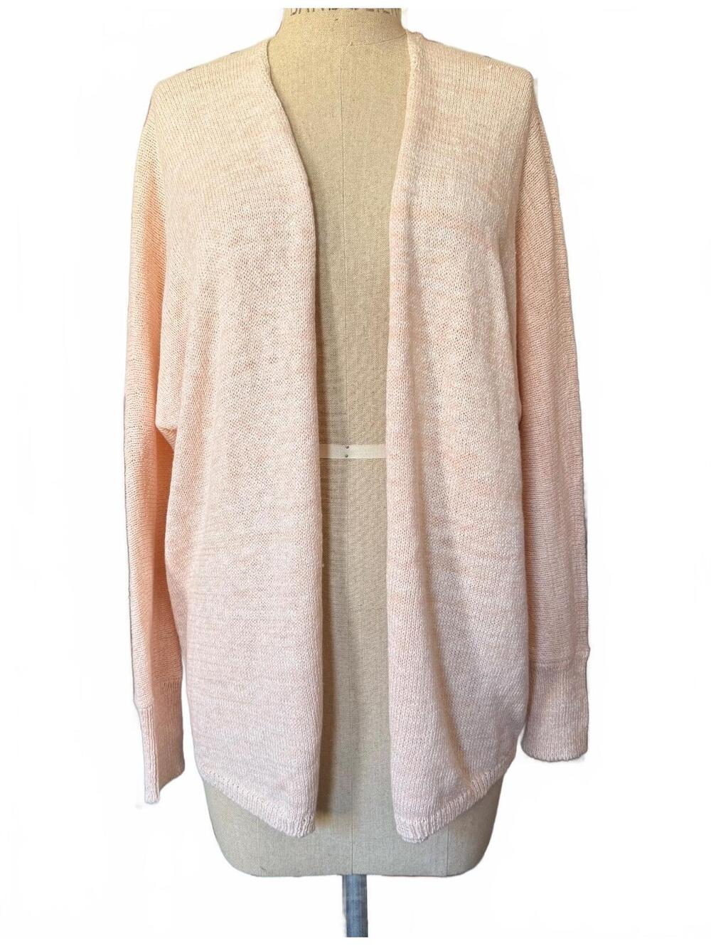 NWT Catherine Malandrino Peach Open Front Cardigan Size L